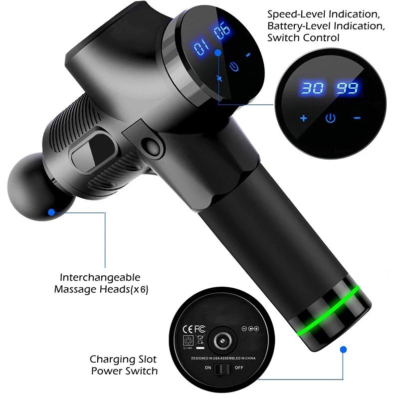 Massagepistol Carbon med Touch knapp samt LED-display 30 lägen Generic