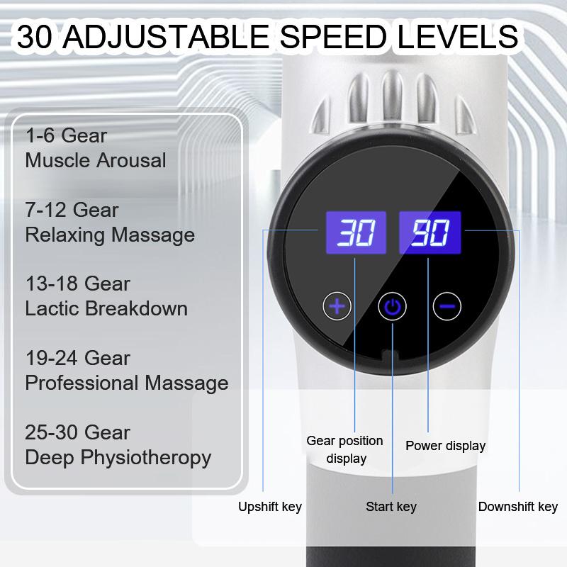 Massagepistol Carbon med Touch knapp samt LED-display 30 lägen Generic