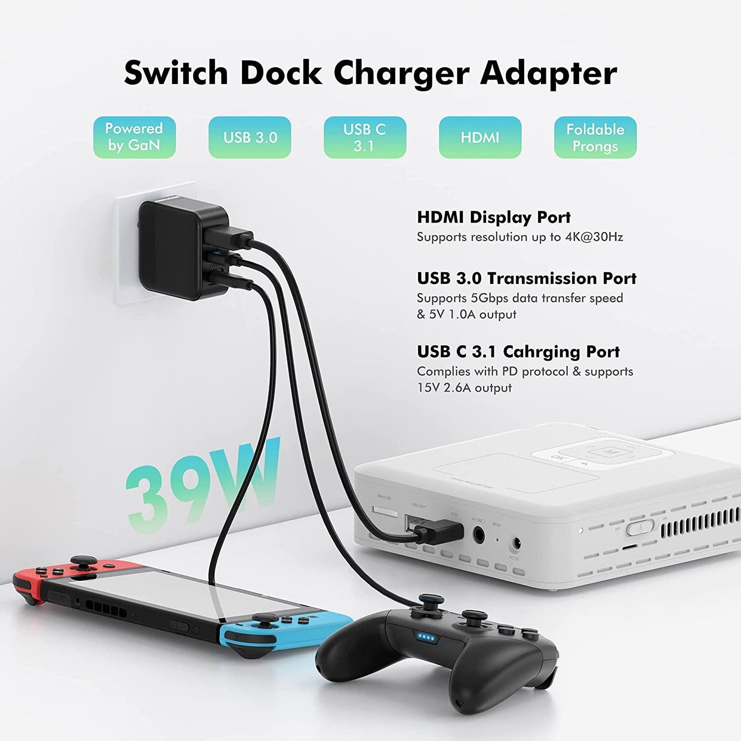 MultiHub Kompatibel med Nintendo Switch 3 in 1 Dock Set EU Version Generic