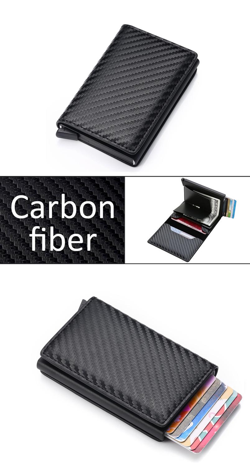 Plånbok med Airtag hållare Carbon RFID Korthållare 5st Kort Generic