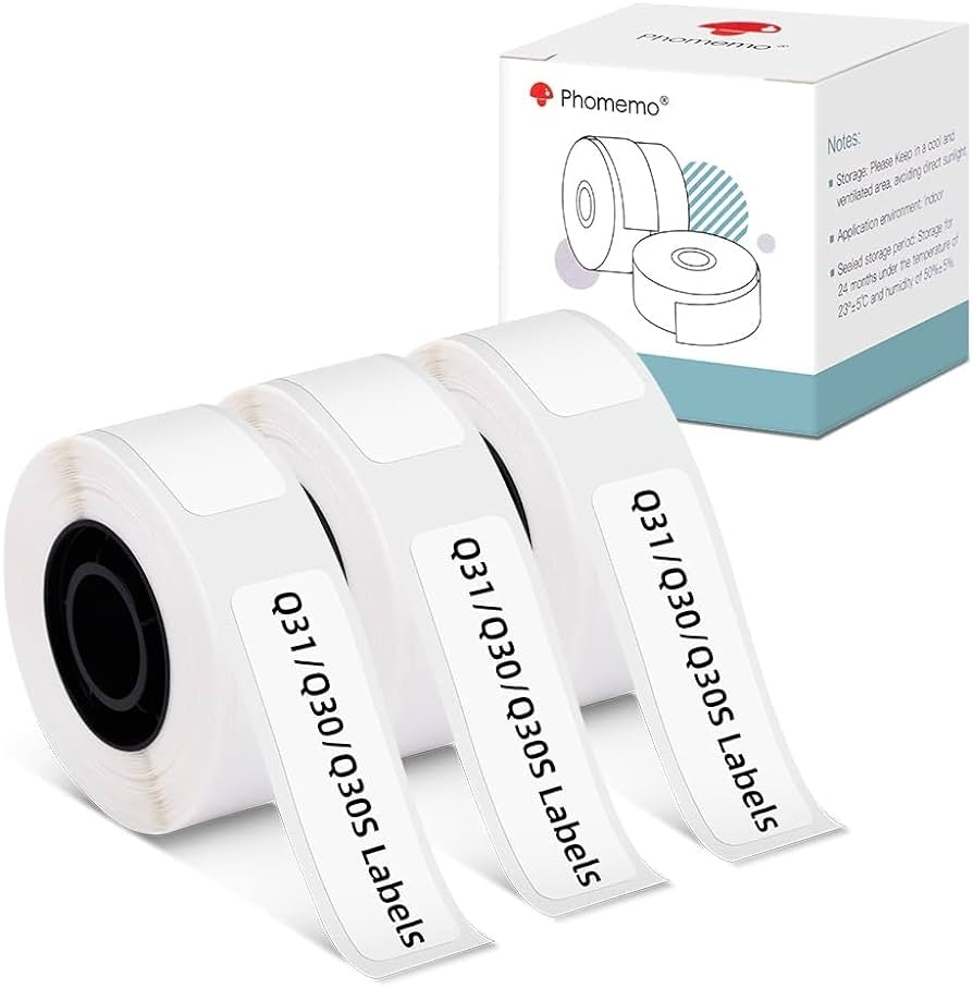 Phomemo Q30 Etikettmaskin Mini Skrivare Bluetooth Med 9 Etikettrullar Generic