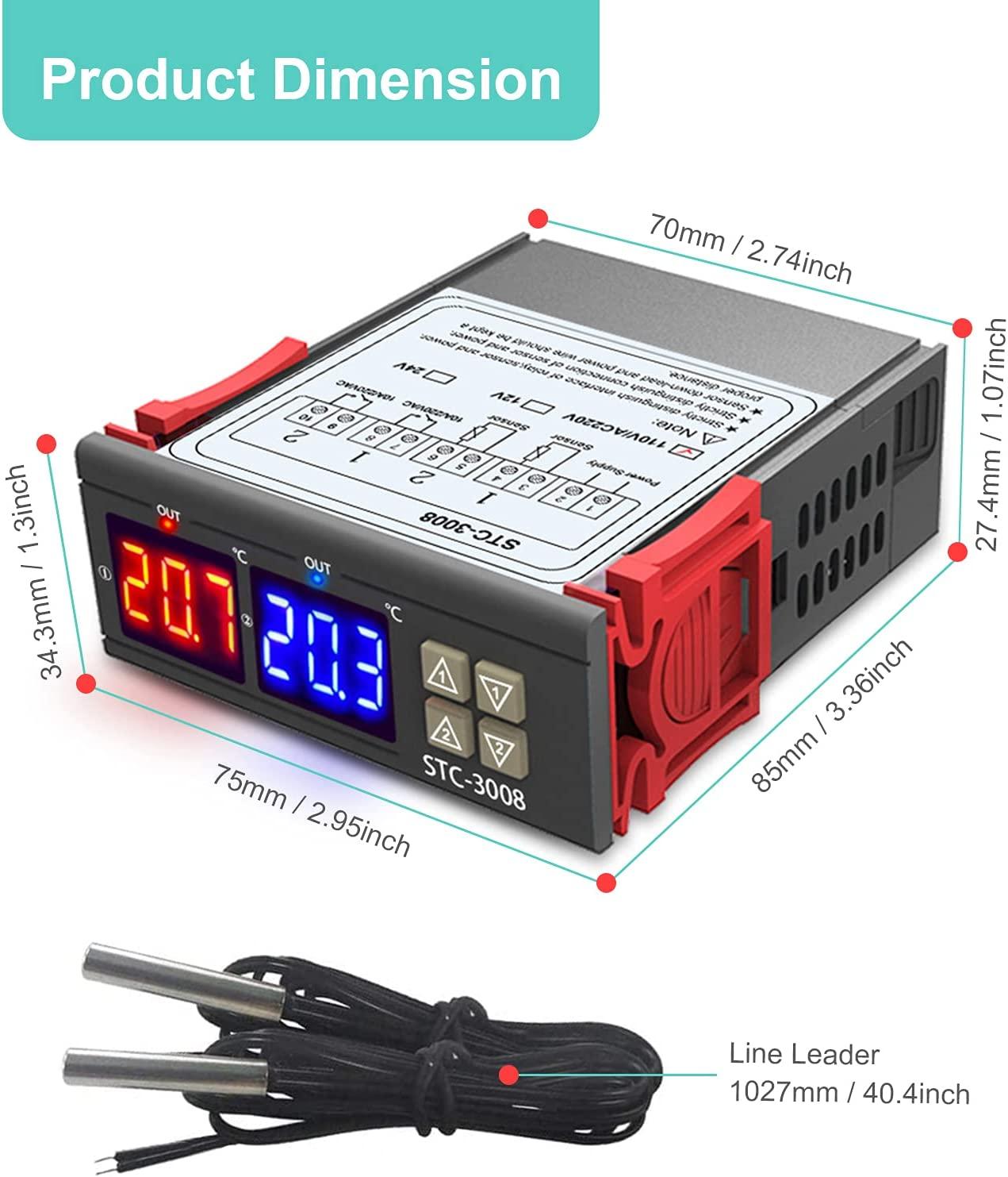STC-3008 220V Temperaturregulator, PID-regulator Generic
