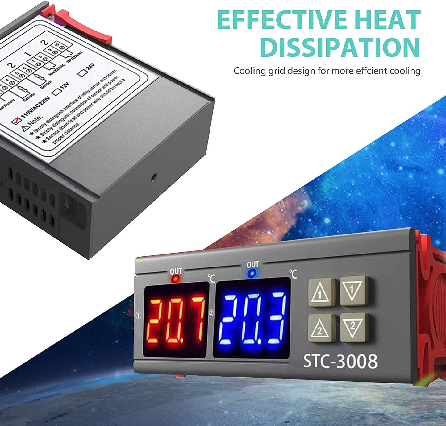 STC-3008 220V Temperaturregulator, PID-regulator Generic