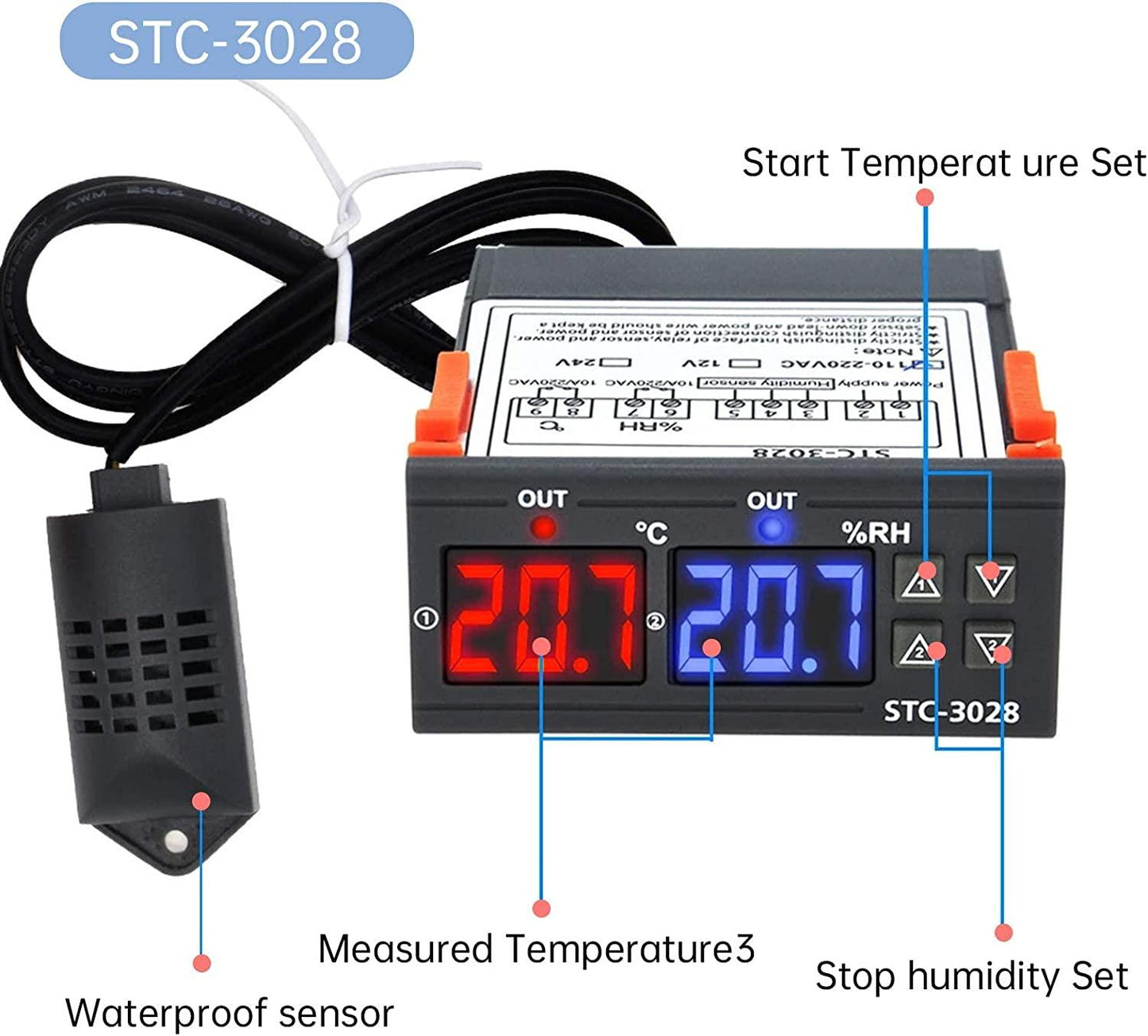 STC - 3028 temperatur & fuktighetsregulator , PID-regulator 220V Generic