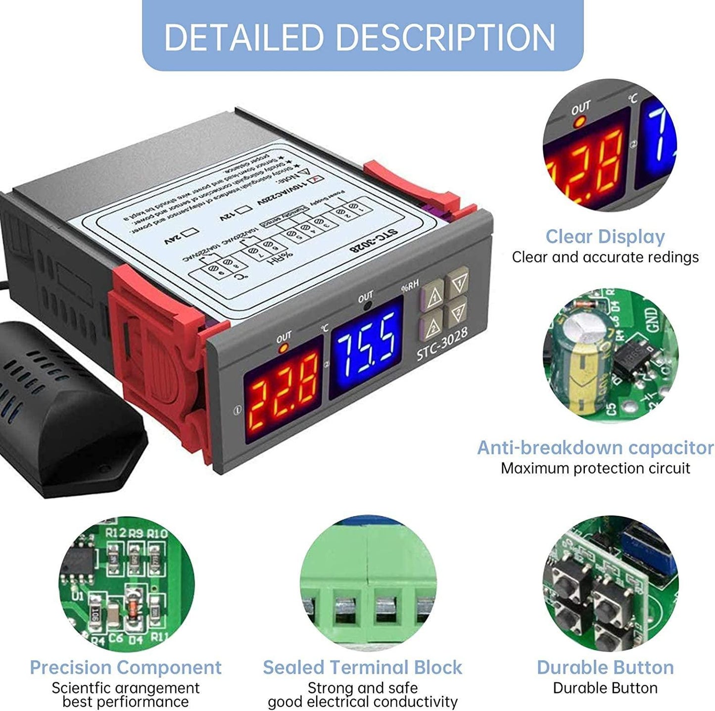 STC - 3028 temperatur & fuktighetsregulator , PID-regulator 220V Generic