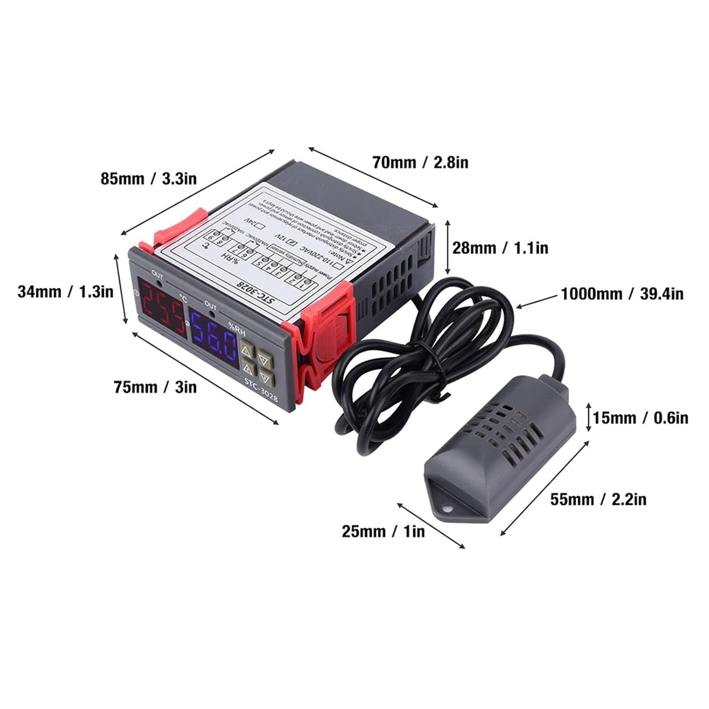 STC - 3028 temperatur & fuktighetsregulator , PID-regulator 12V Generic