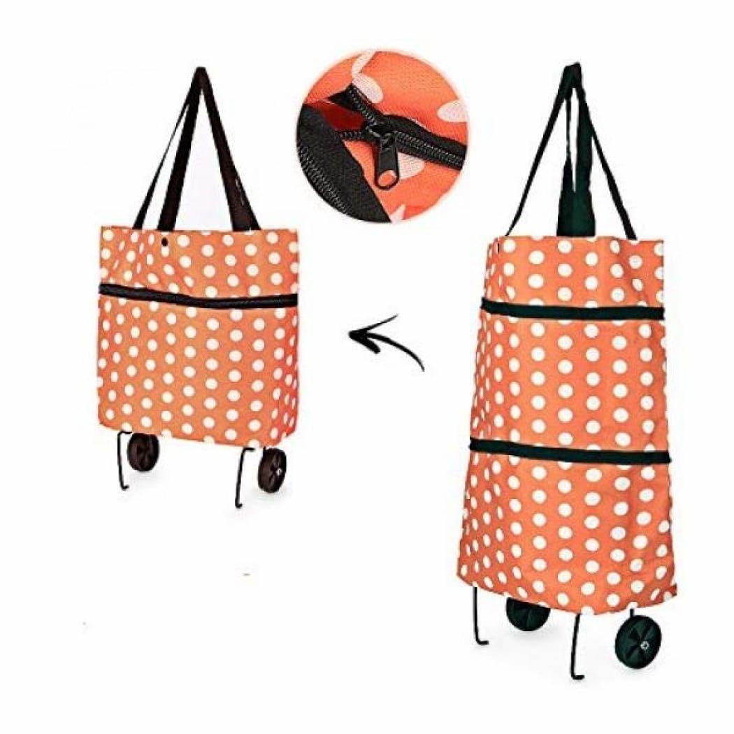 Smart Vikbar Shoppingväska på hjul Orange Vit Generic