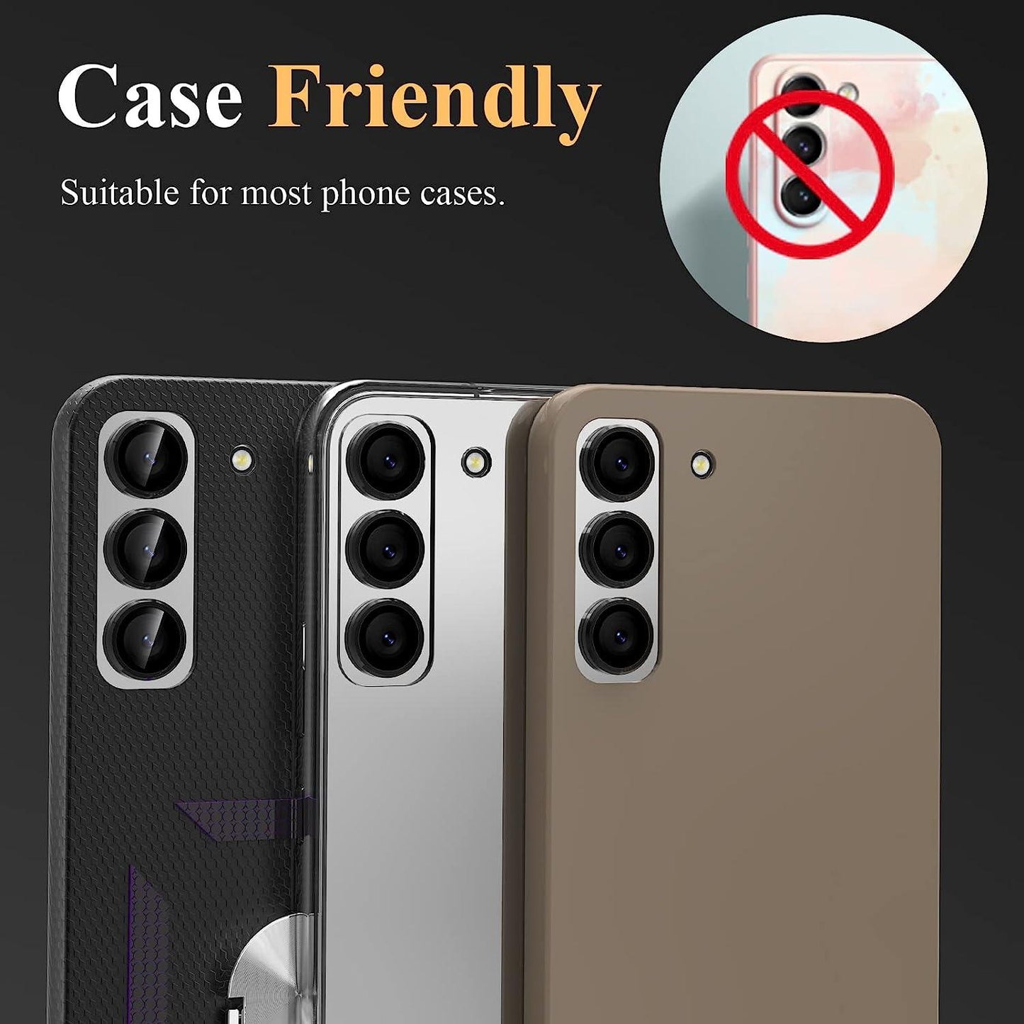 Svart Samsung S23 / S23 Plus Kamera Linsskydd Generic