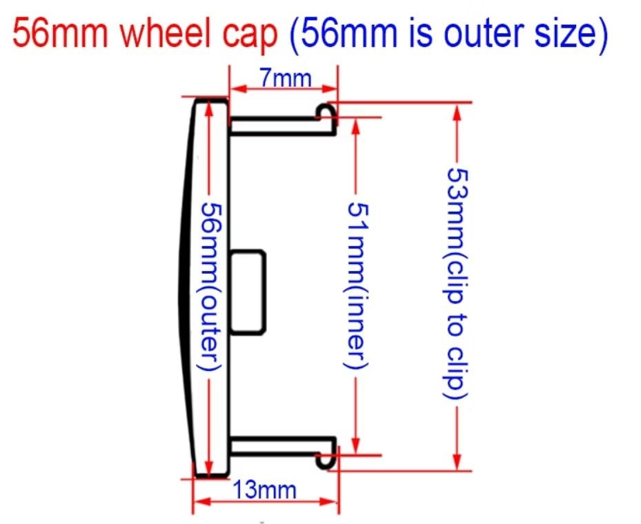 TSL04 - 56MM 4-pack Centrumkåpor Tesla Generic