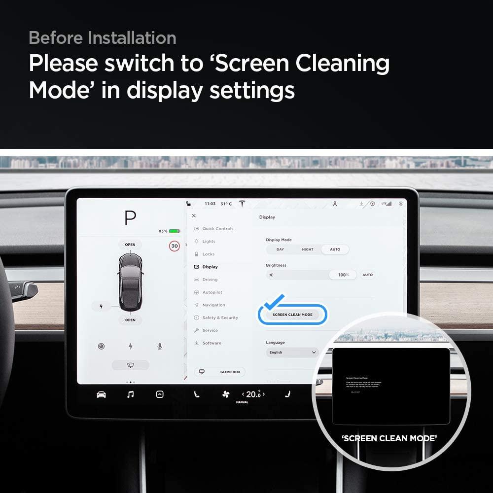 Härdat glas skärmskydd kompatibel med Tesla Modell 3/Y Generic