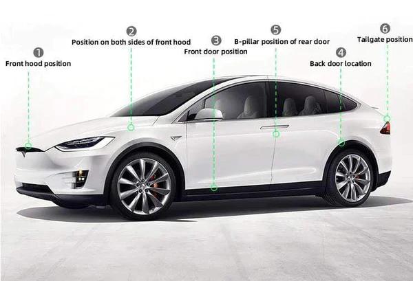 Tesla Model X Dörrtätningssats Gummilister 6-pack Generic