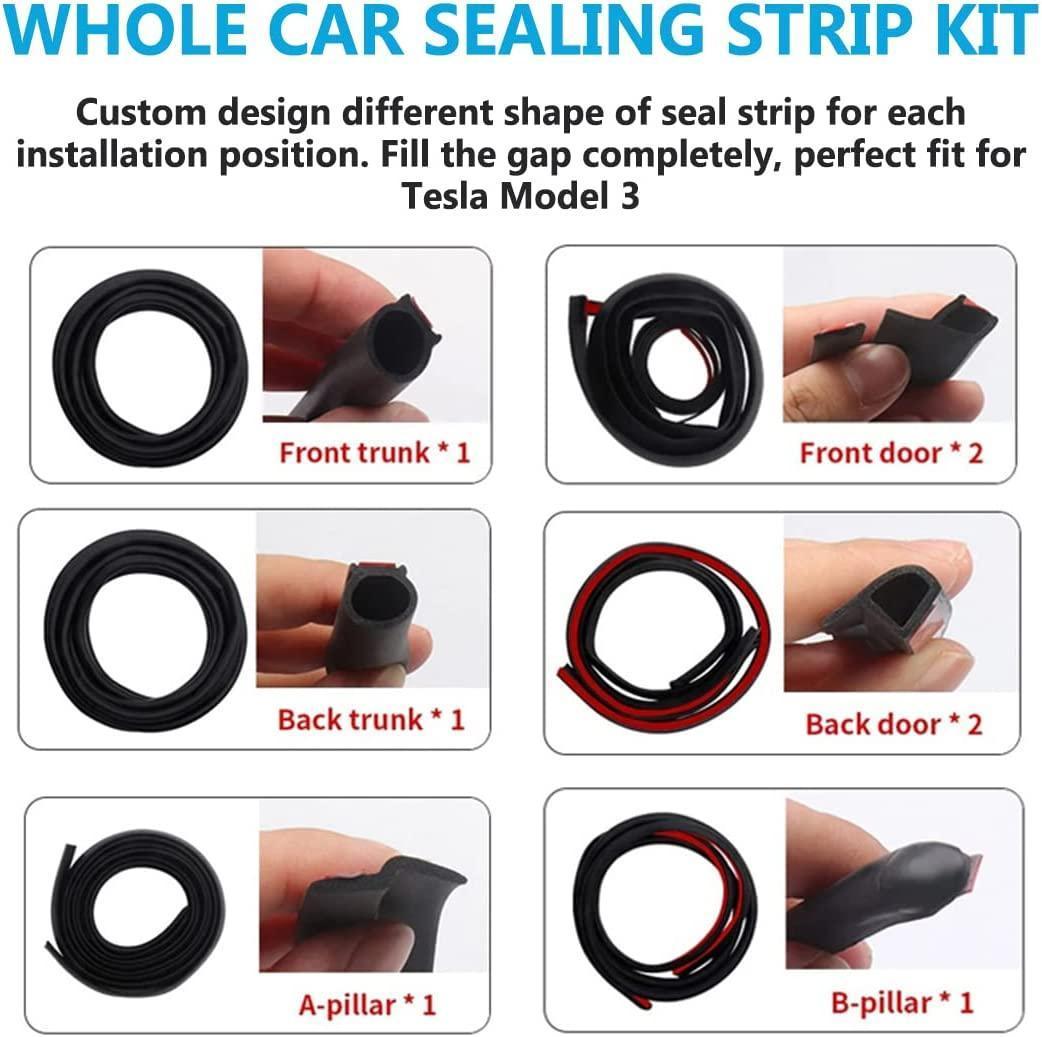 Tesla Model X Dörrtätningssats Gummilister 6-pack Generic