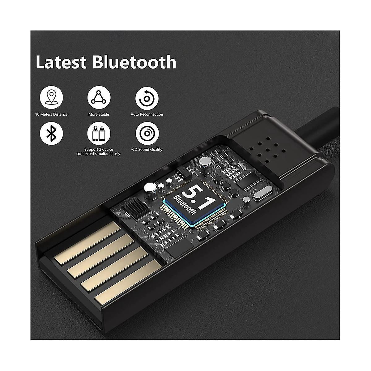 Trådlös USB Bluetooth 5.0 Ljudmottagare 3.5mm AUX Generic