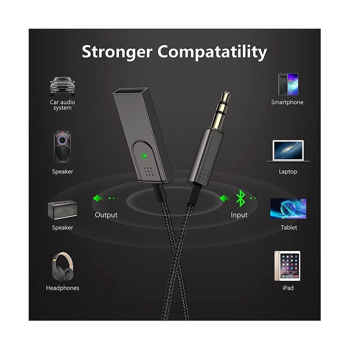 Trådlös USB Bluetooth 5.0 Ljudmottagare 3.5mm AUX Generic