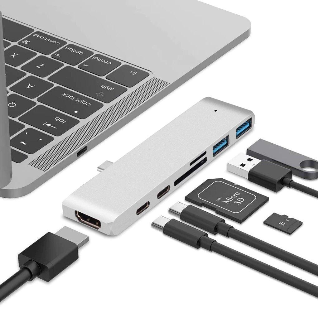 USB C Hub Thunderbolt 7 i 1 med 1 USB C Hane Generic