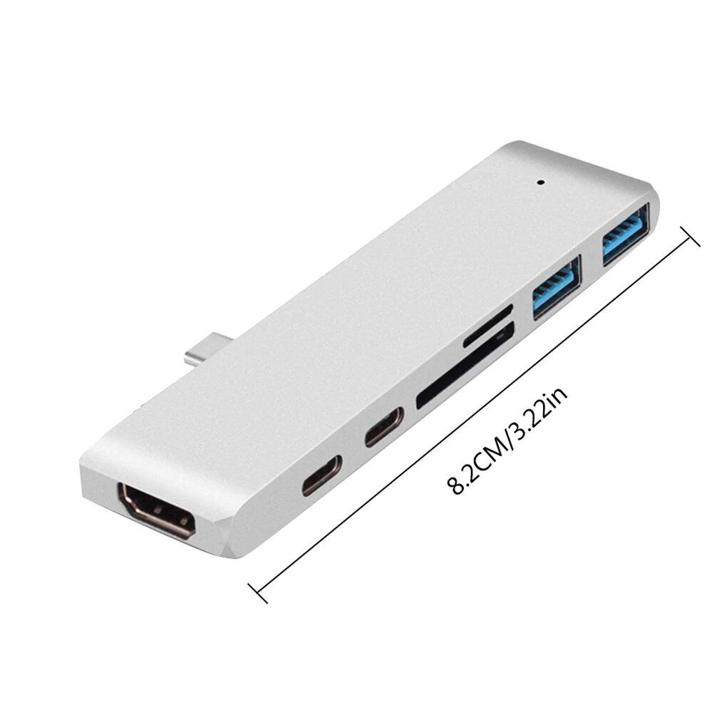USB C Hub Thunderbolt 7 i 1 med 1 USB C Hane Generic