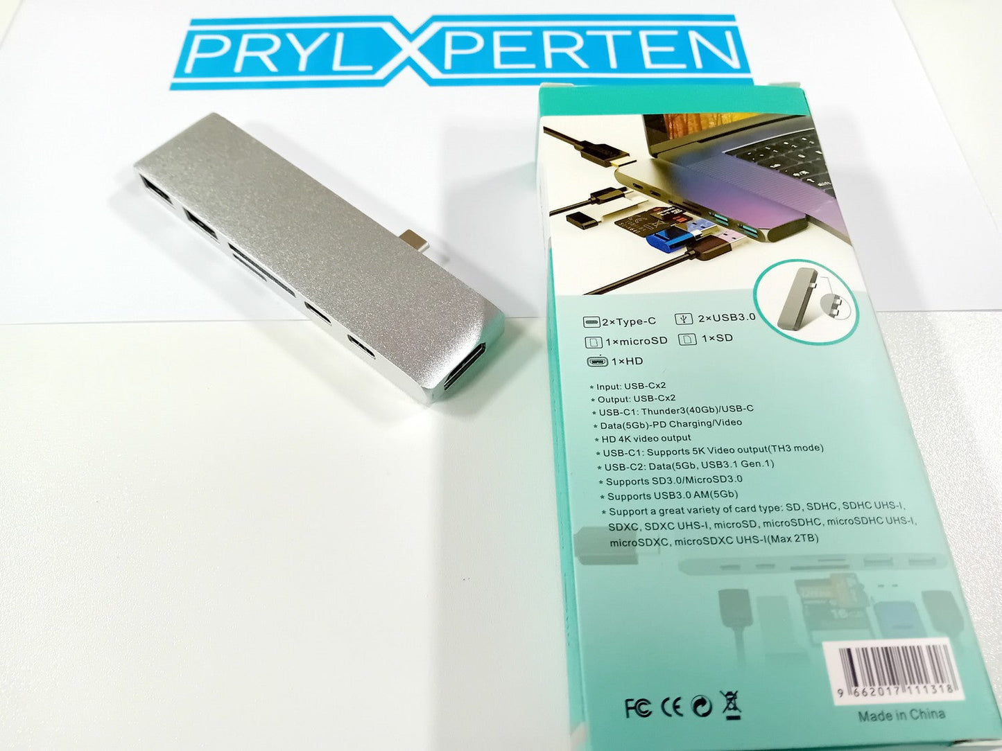 USB C Hub Thunderbolt 7 i 1 med 1 USB C Hane Generic