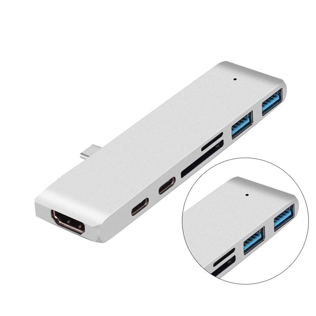 USB C Hub Thunderbolt 7 i 1 med 1 USB C Hane Generic