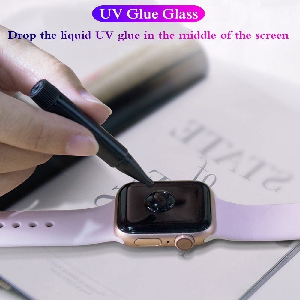 UV Ljus Displayskydd i härdat glas till Apple Watch 38mm Generic