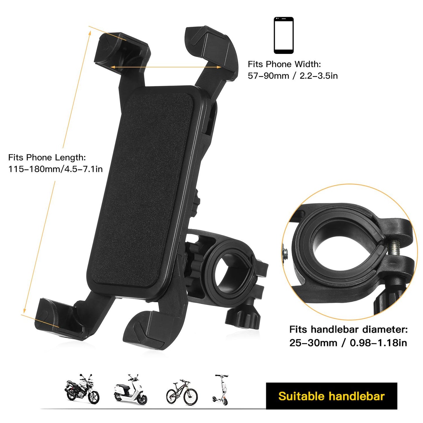 Universal mobilhållare cykel elspark motorcykel för mobiltelefon Generic