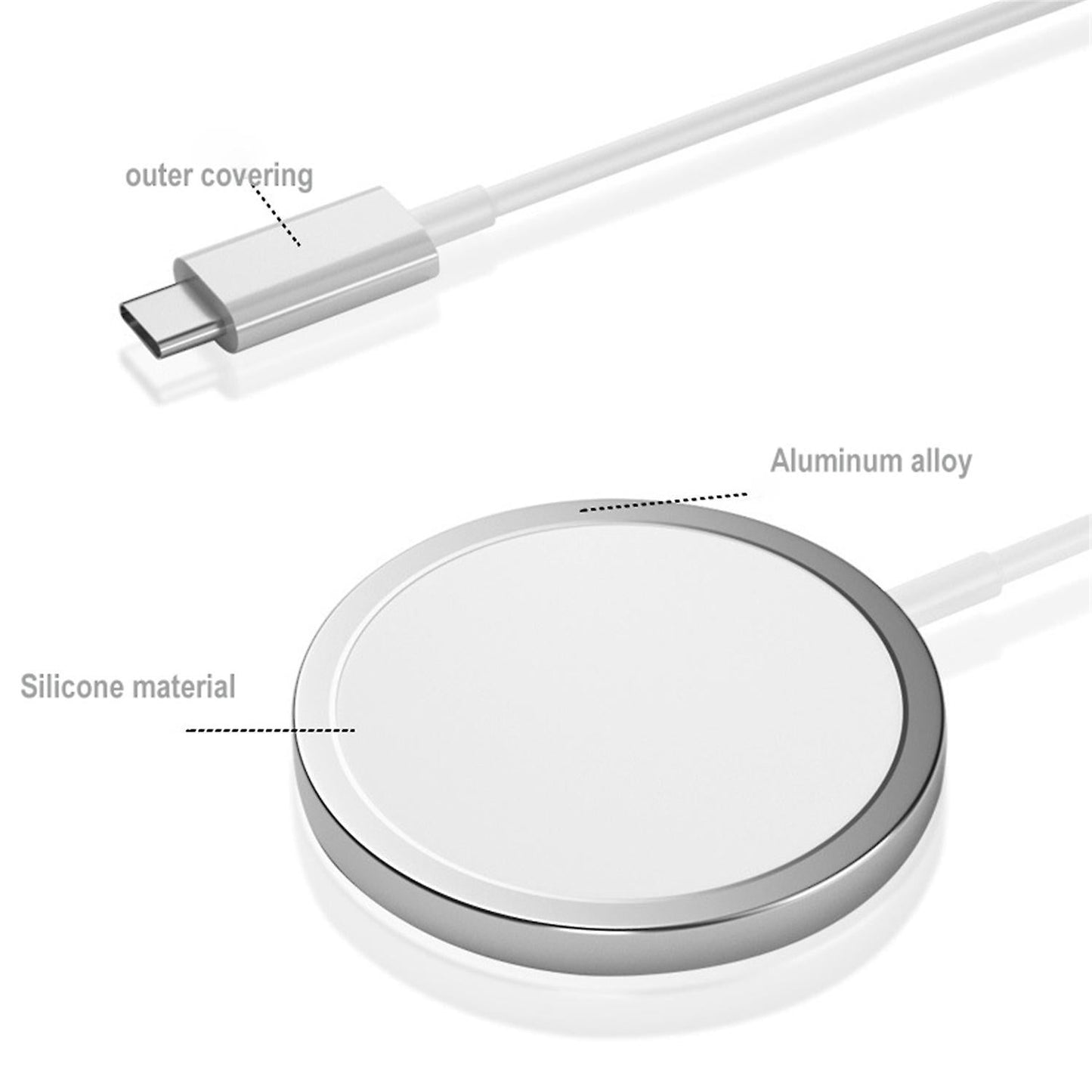 Trådlös Laddare Kompatibel med MagSafe till iPhone Samsung.. Generic