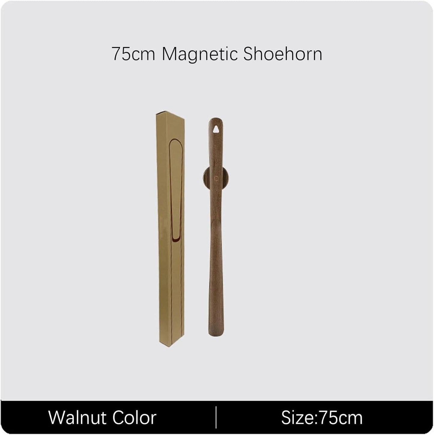 Elegant Skohorn i Valnöt – 75 cm med Magnetisk Väggfäste Generic