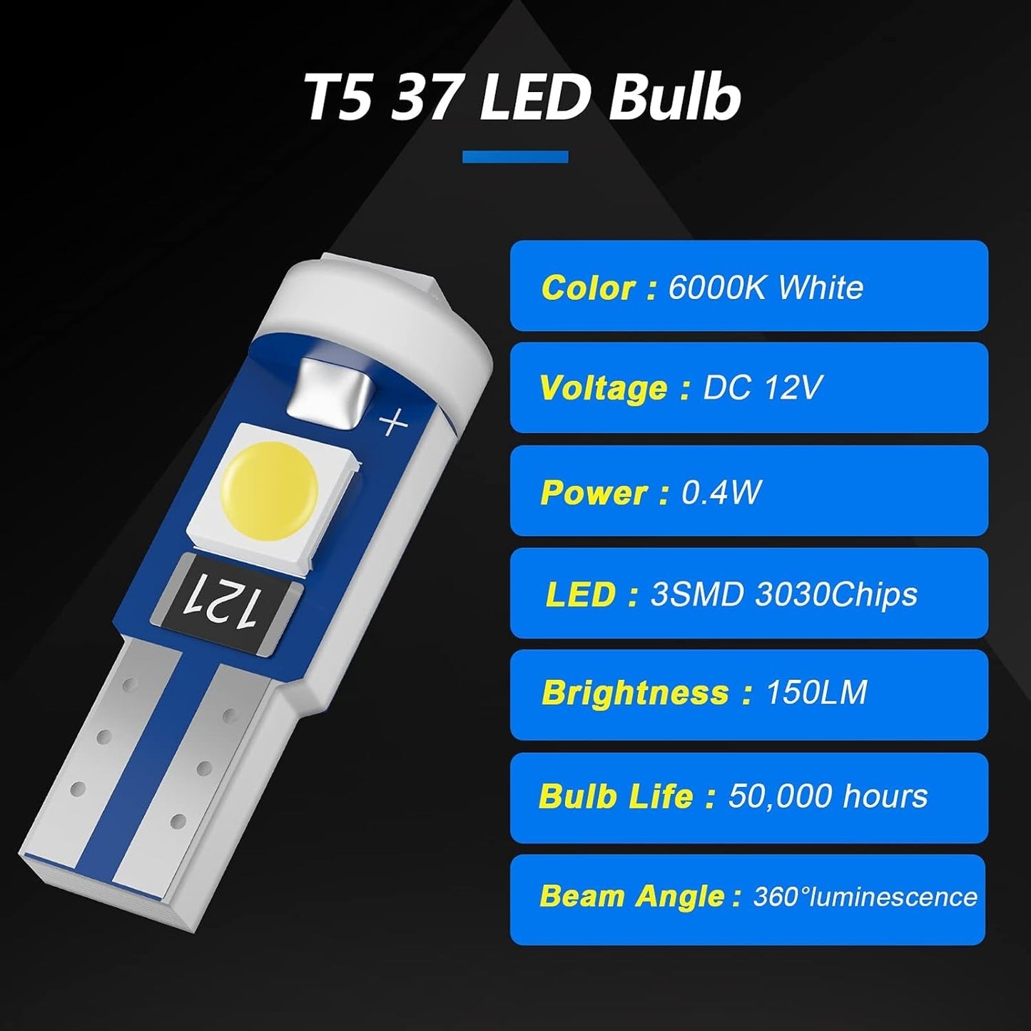 10x T5 slim 3030 3X smd led vit lampa Generic