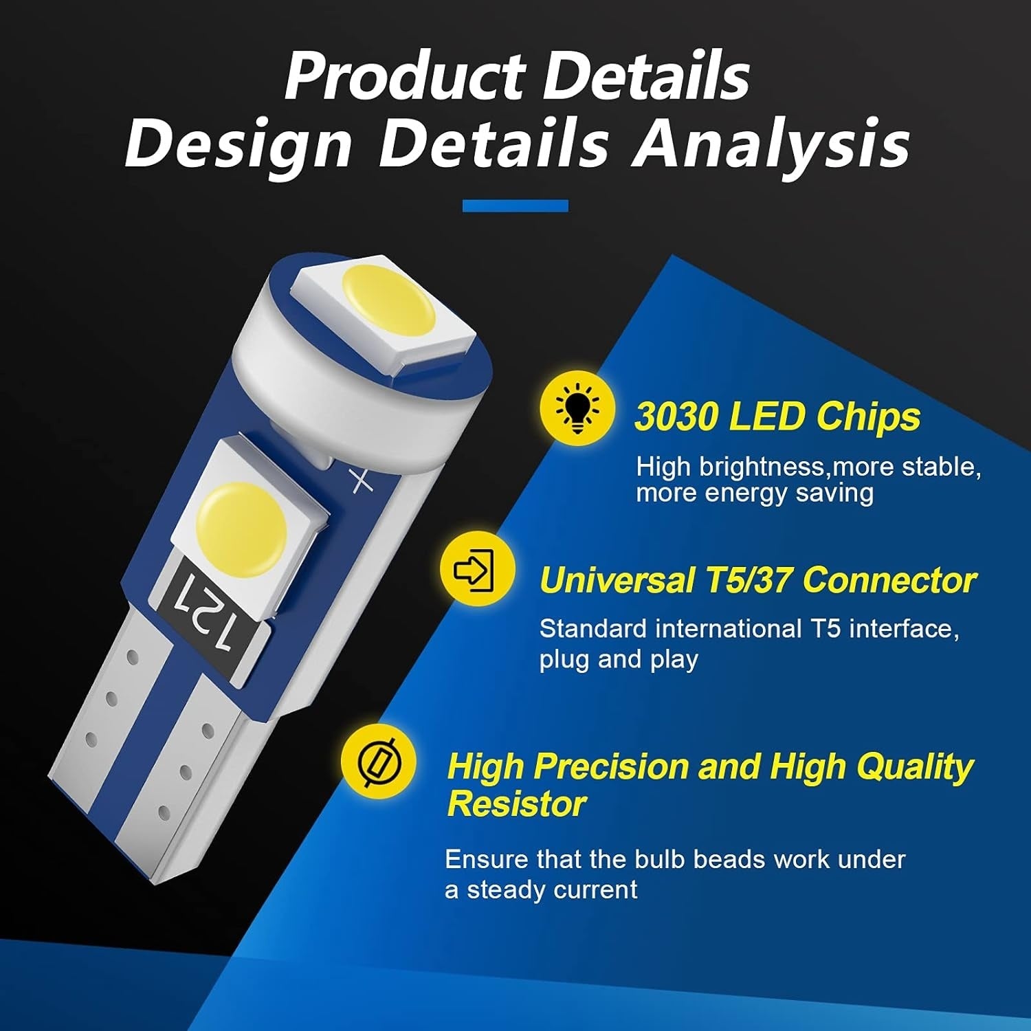 10x T5 slim 3030 3X smd led vit lampa Generic