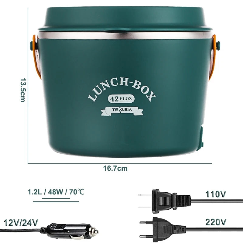 1.2L Rostfri Elektrisk Matlåda 12/24v / 230v Bil Lastbil Kontor 48W Generic