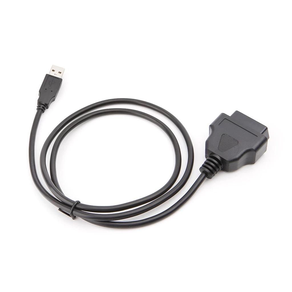 1M 16Pin OBD2 till USB portladdare Adapter Kabelanslutning Diagnostik Generic