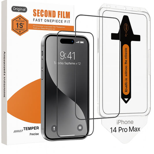 2-Pack Skärmskydd kompatibel med iPhone 14 Pro Max – Monteringsram Generic