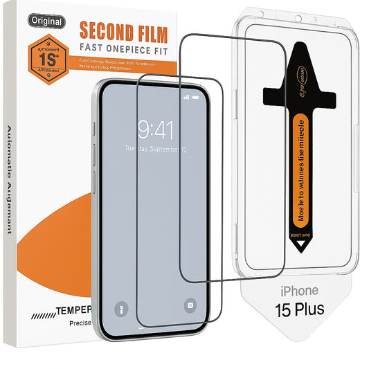 2-Pack Skärmskydd kompatibel med iPhone 15 Plus / 14 Plus – Monteringsram Generic