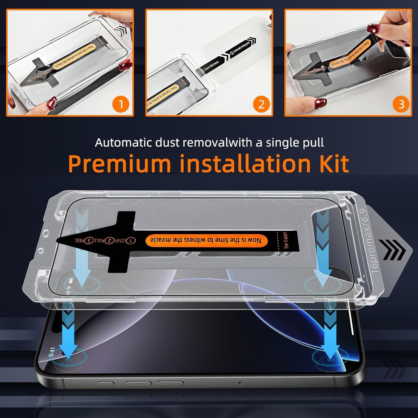 2-Pack Skärmskydd kompatibel med iPhone 15 Pro Max – Monteringsram Generic