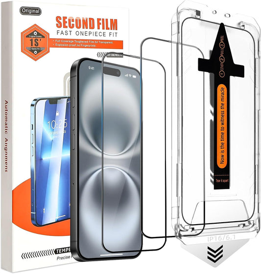 2-Pack Skärmskydd kompatibel med  iPhone 16 – Monteringsram Generic