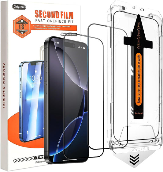 2-Pack Skärmskydd kompatibel med iPhone 16 Pro / 17 – Monteringsram Generic