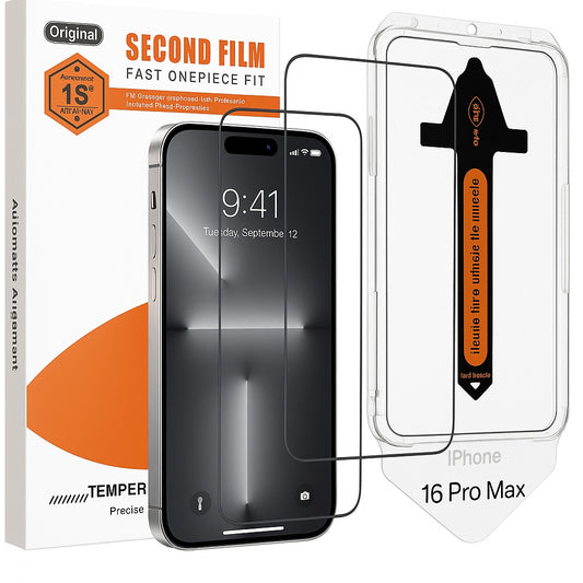 2-Pack Skärmskydd kompatibel med iPhone 16 Pro Max – Monteringsram Generic