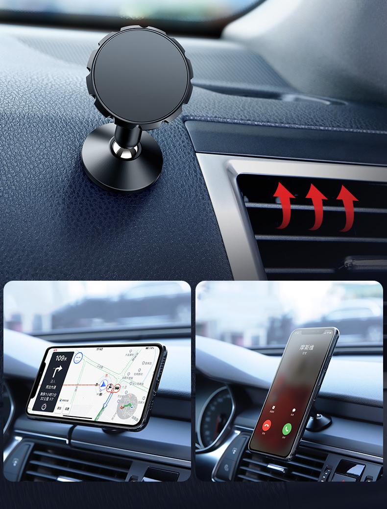 2X 360 Universal Magnetisk Mobil hållare till bilen Svart Generic