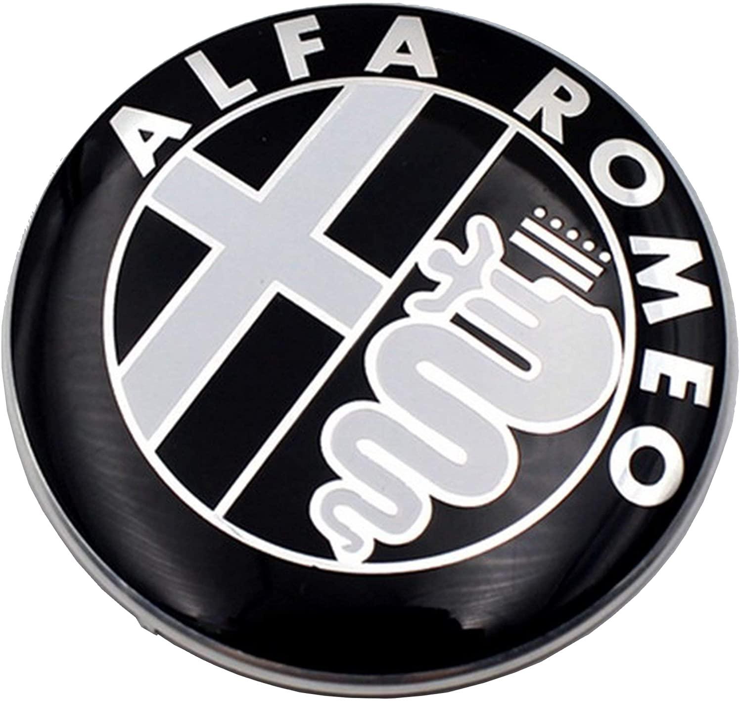 2X Svart 74mm Alfa Romeo Motorhuv Bagagelucka Emblem Generic