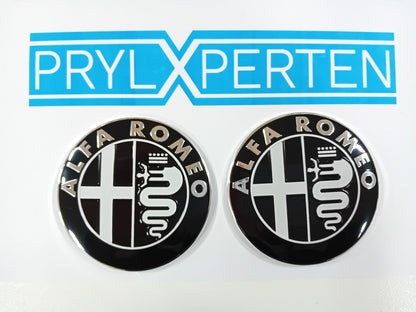 2X Svart 74mm Alfa Romeo Motorhuv Bagagelucka Emblem Generic