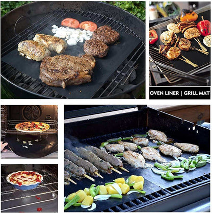 2X Grillmatta Underlägg för grill och ugn 40X33 cm Generic