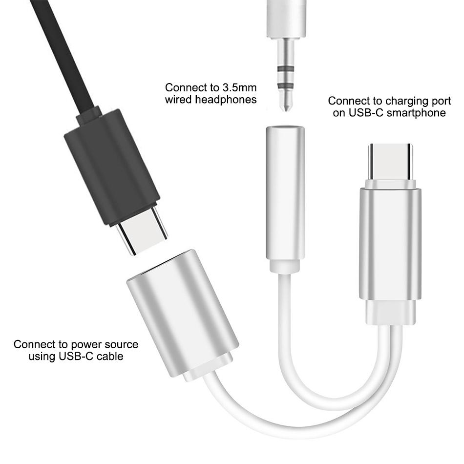 USB C till 1x usb C hona och 1x3.5mm AUX Generic