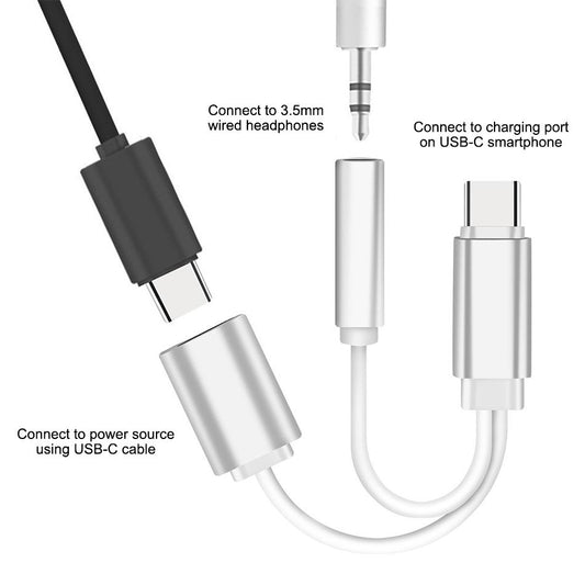 USB C till 1x usb C hona och 1x3.5mm AUX Generic