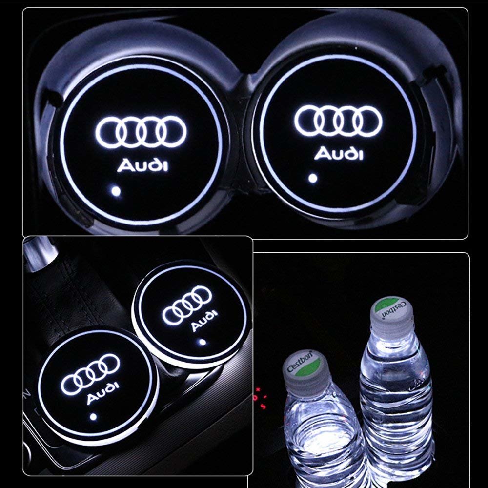2X  Med Audi logo Led bottenplatta till mugghållare Generic