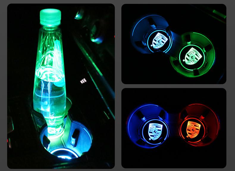 2X Till Porsche Led bottenplatta till mugghållare Generic