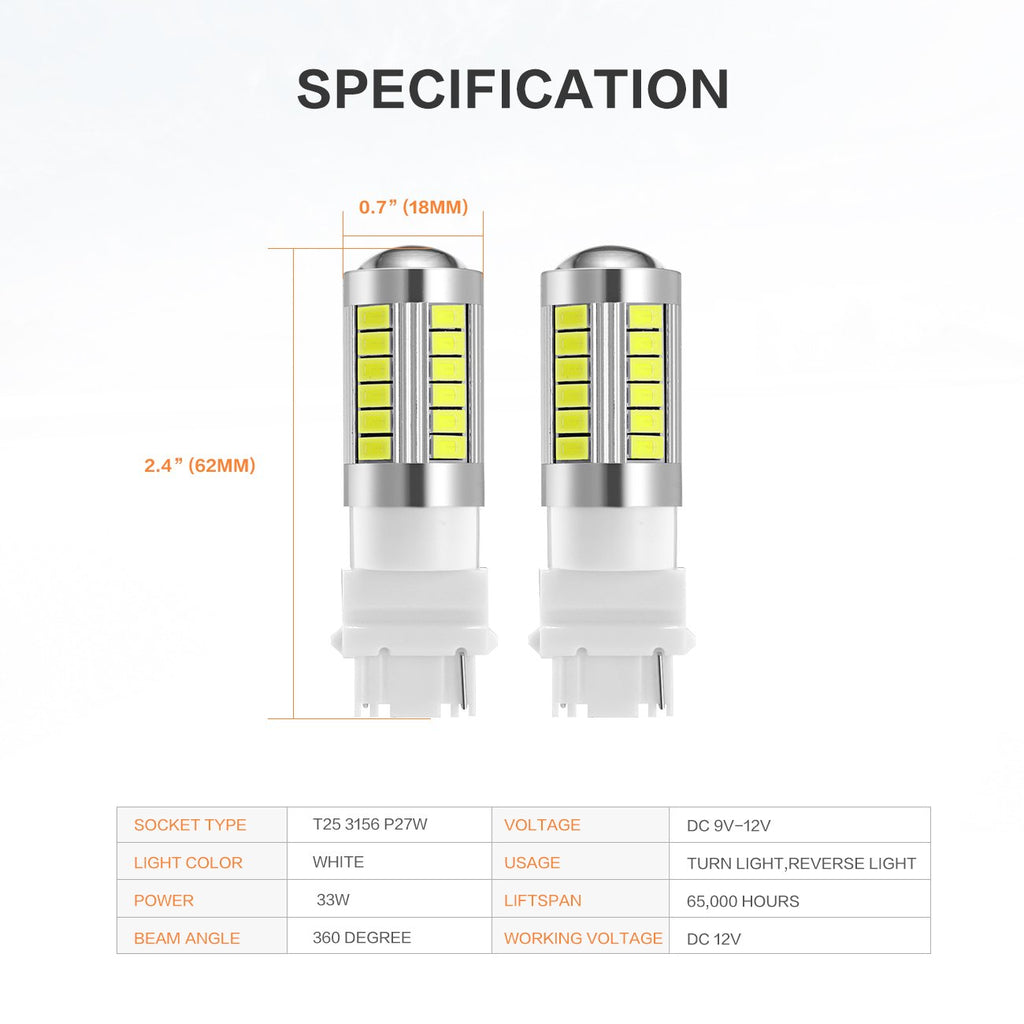 2x 3156 P27W T25 33st smd 5730 Generic