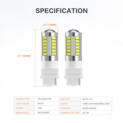 2x 3156 P27W T25 33st smd 5730 Generic