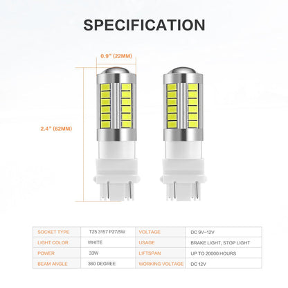 2x 3157 P27/7W T25 33st smd 5730 Generic