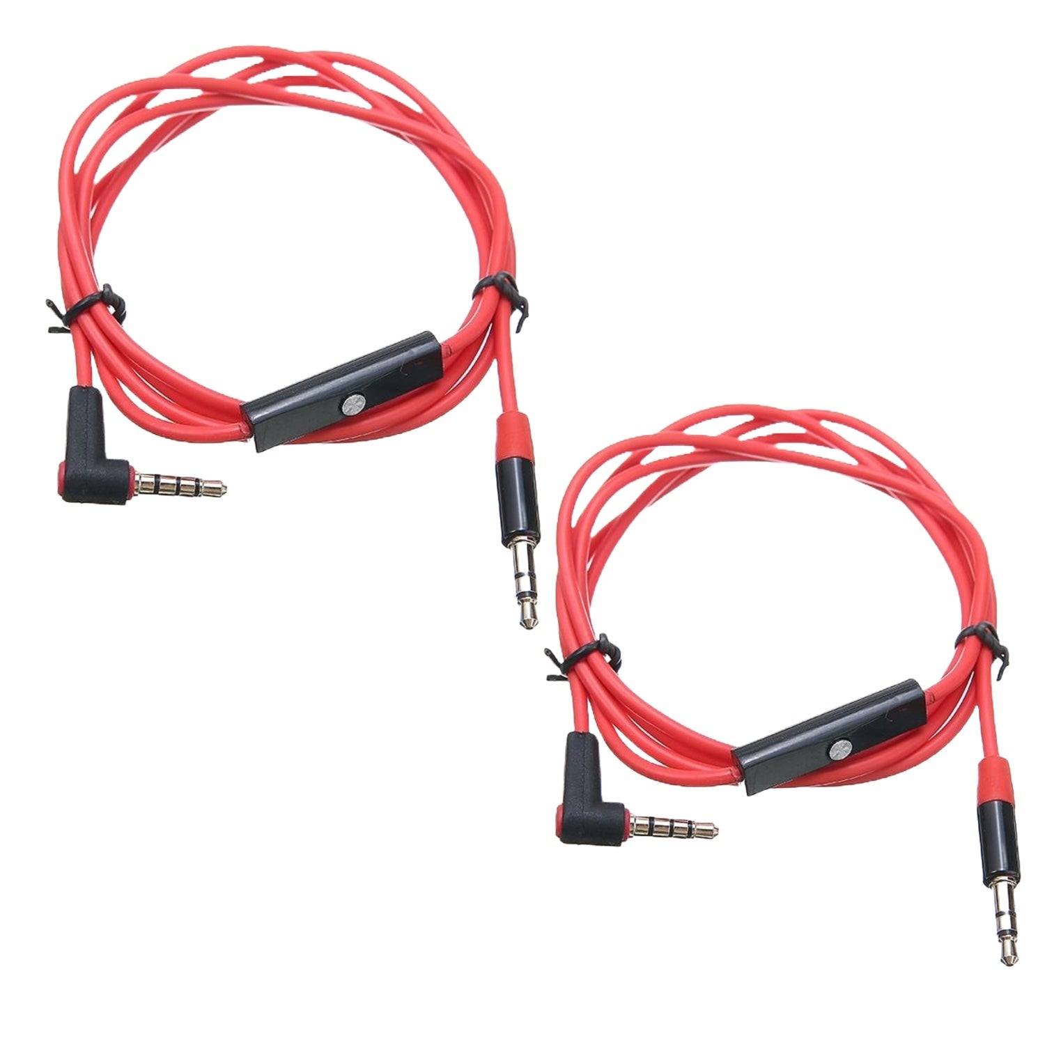 2x 3.5mm hane till hane stereoljud Aux Förlängningskabel - Vinklat Generic