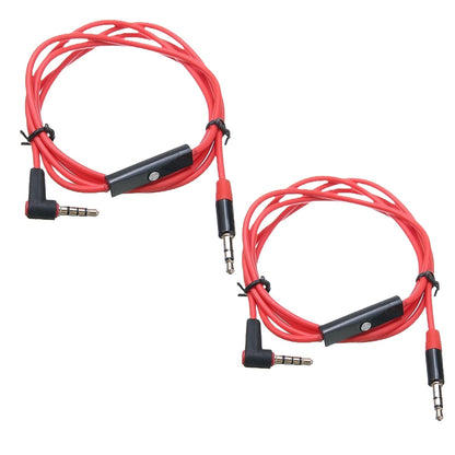 2x 3.5mm hane till hane stereoljud Aux Förlängningskabel - Vinklat Generic
