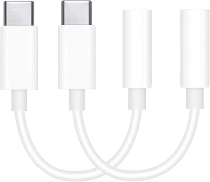 2x Adapter USB-C till 3.5mm Vit Generic